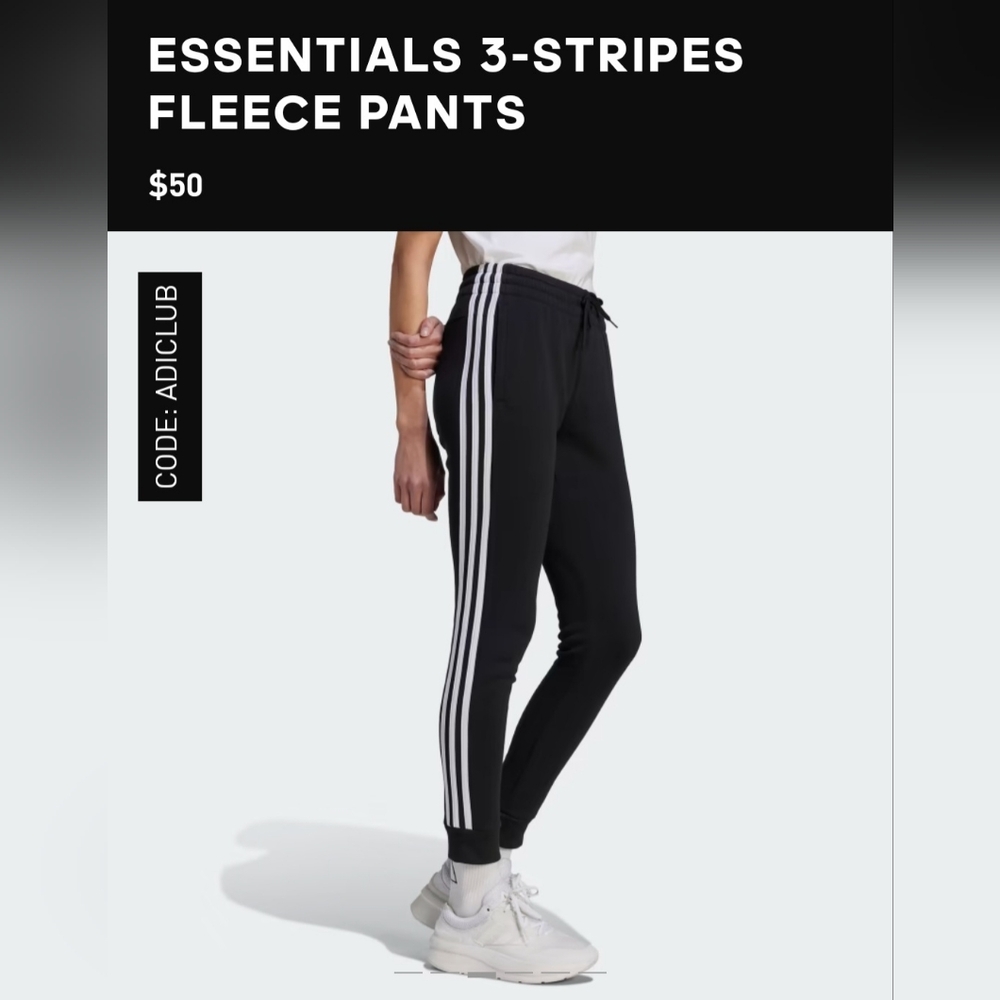 Essentials 3 stripes fleece pants - Picture 2 of 7